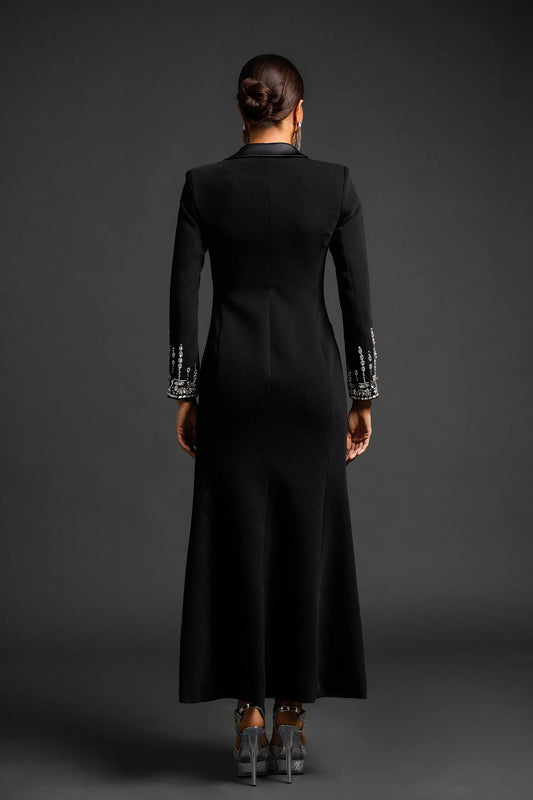 Celina | Tailored Fishtail Dress with Starry Flair