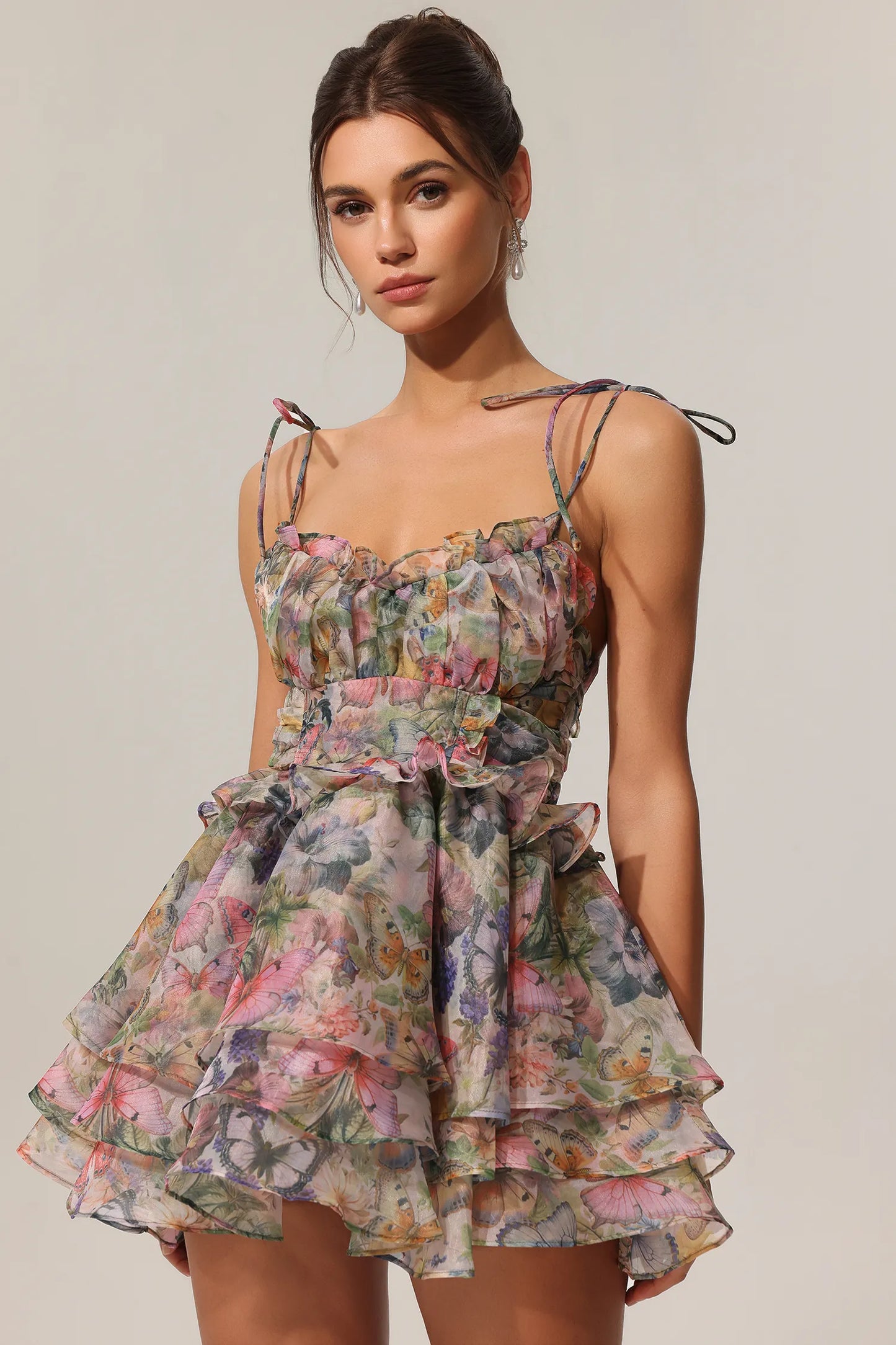 Delphine | High Waist Short Flowy Dress
