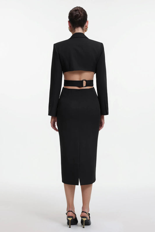 Marlina | Chic Long Sleeve Cut Out Blazer Dress