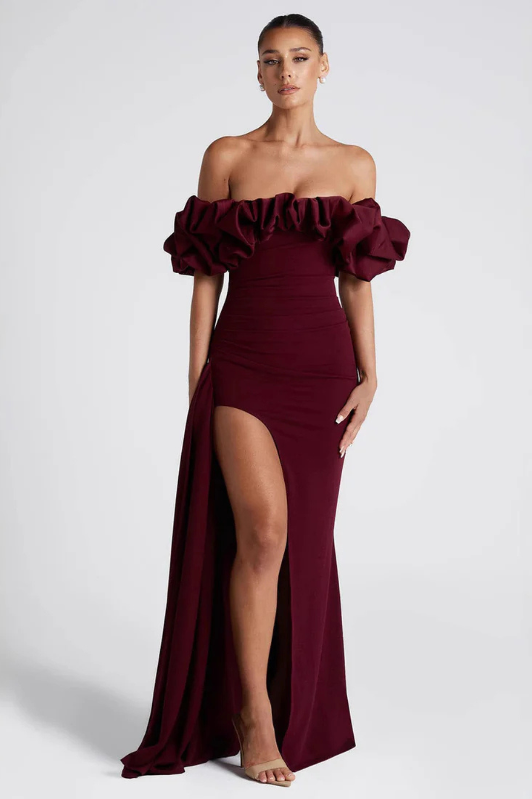 Glamorous Off-Shoulder Fishtail Dress for Evening
