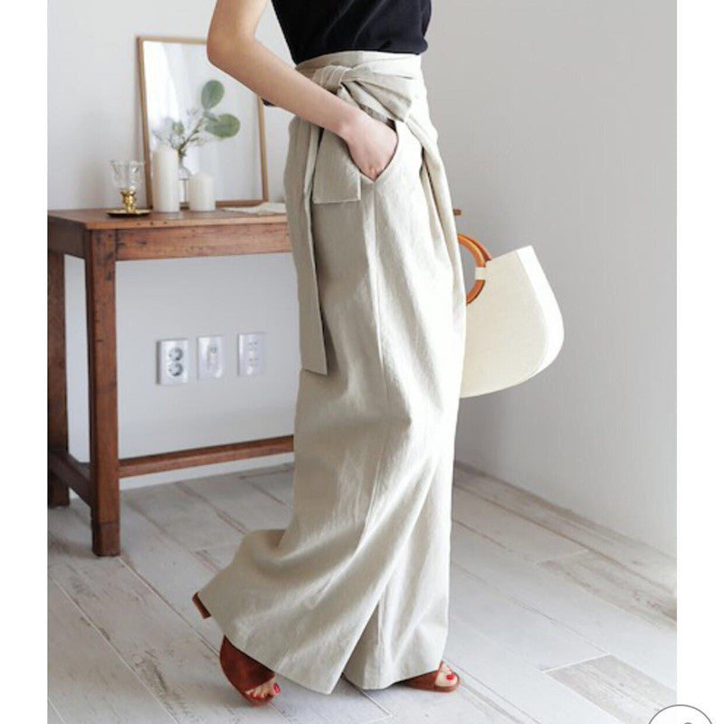 Pantalones casuales de encaje de color puro para mujer