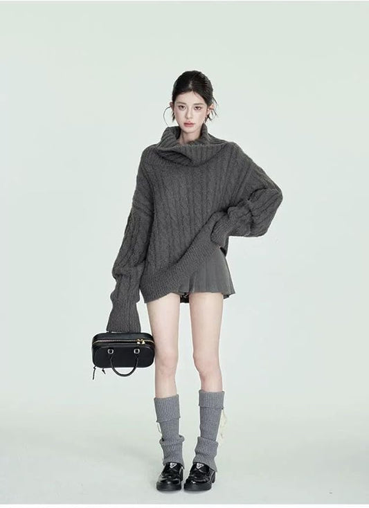 Elodie | Soft Glutinous Off-Shoulder Turtleneck Sweater