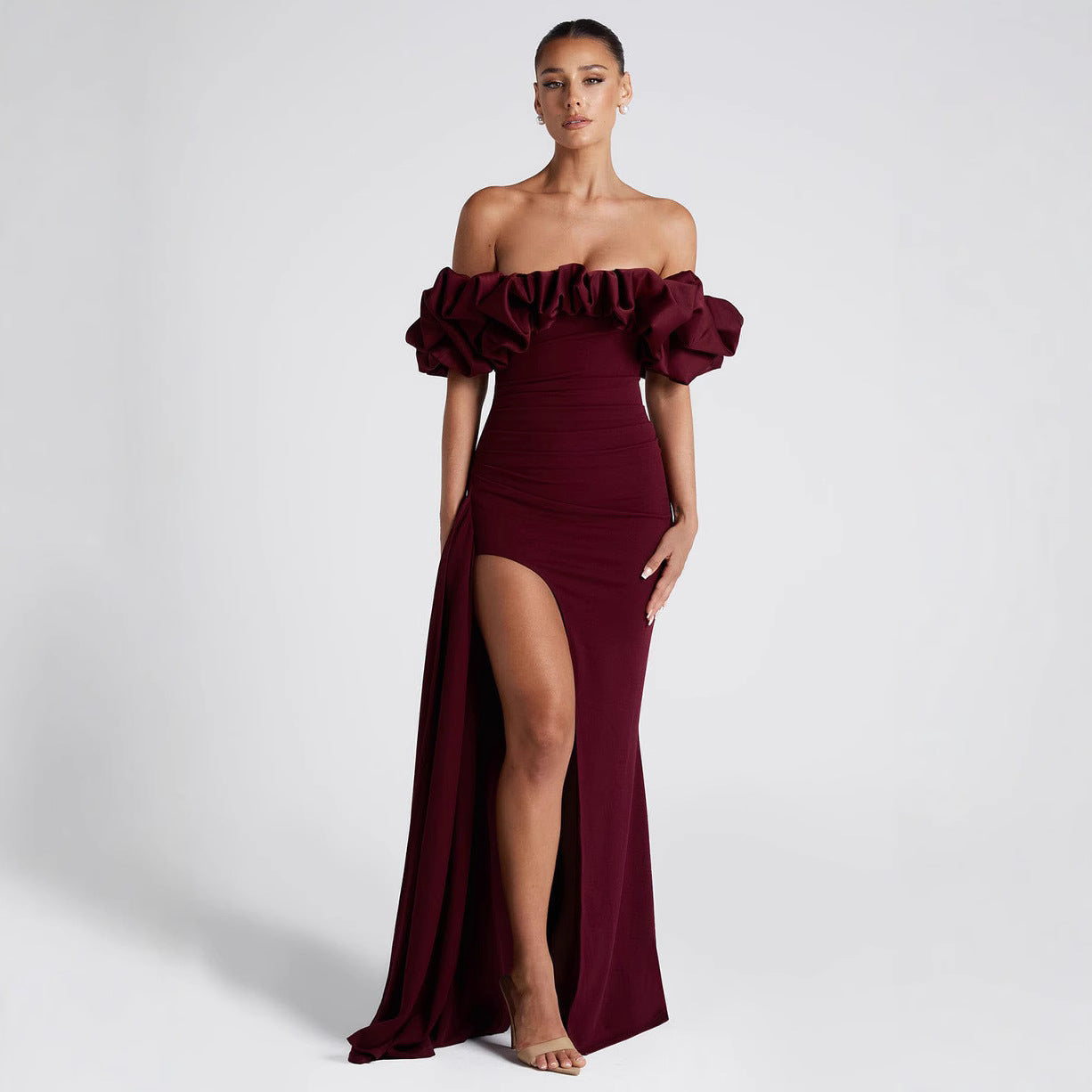 Glamorous Off-Shoulder Fishtail Dress for Evening