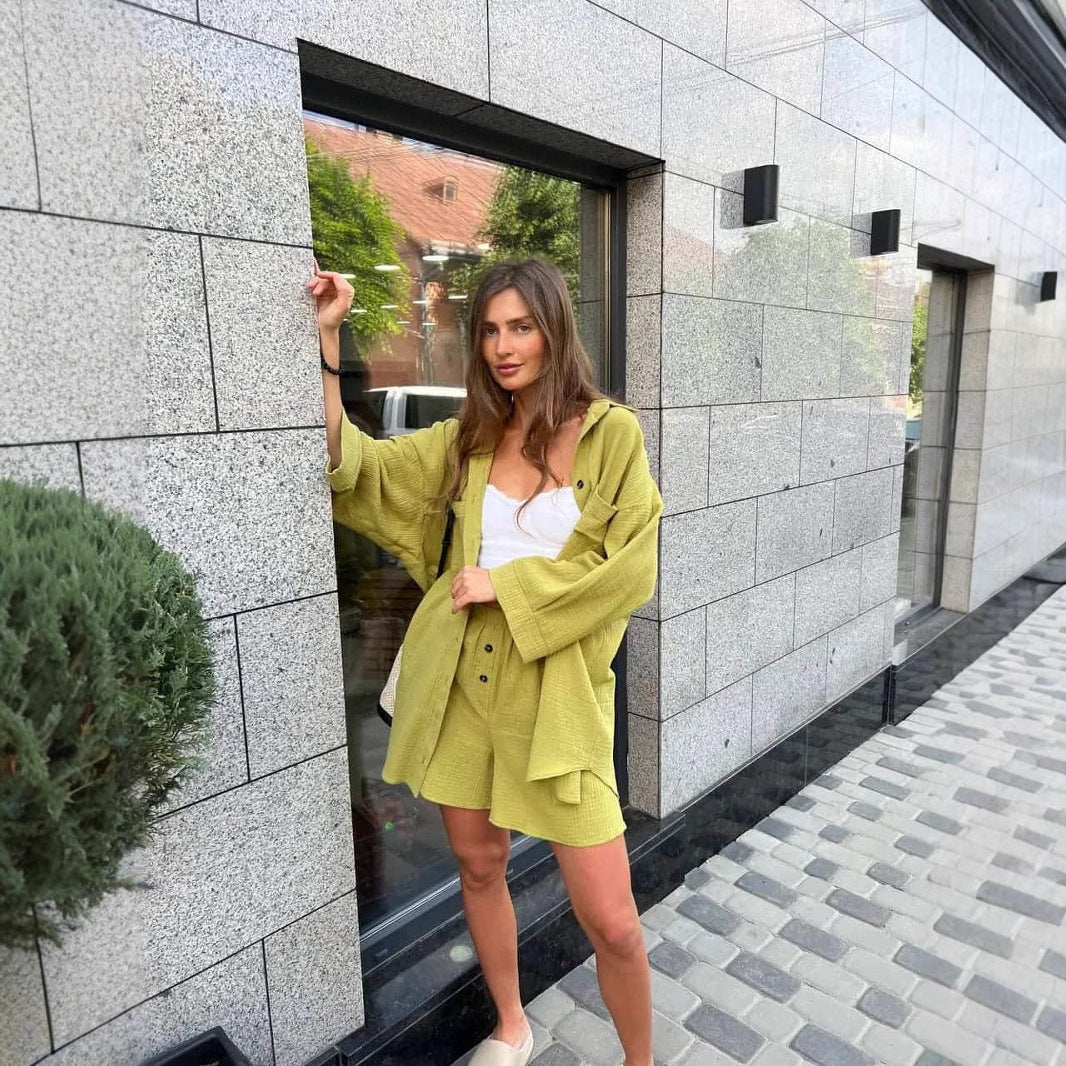 Effortless Style – Women's Cardigan Top & Shorts Co-ord Set