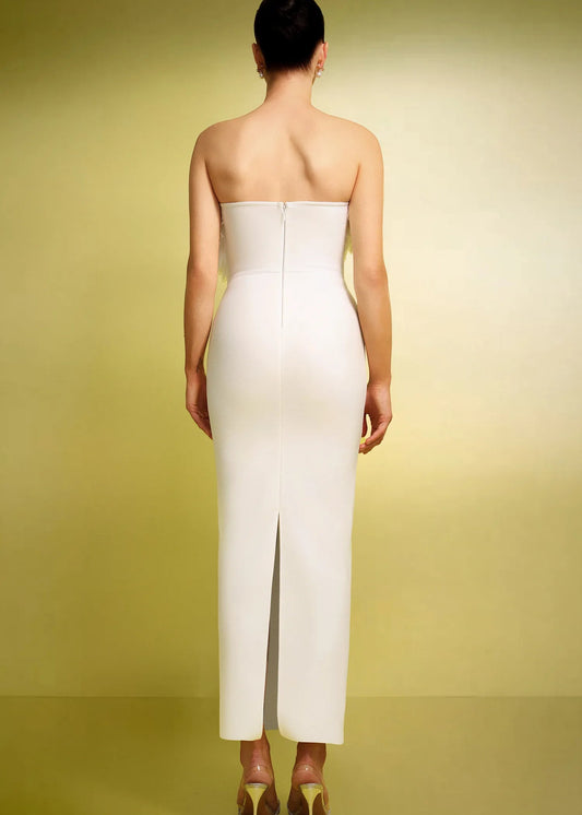 Isadora | Sleeveless Flowers Tassels Bandage Maxi Dress