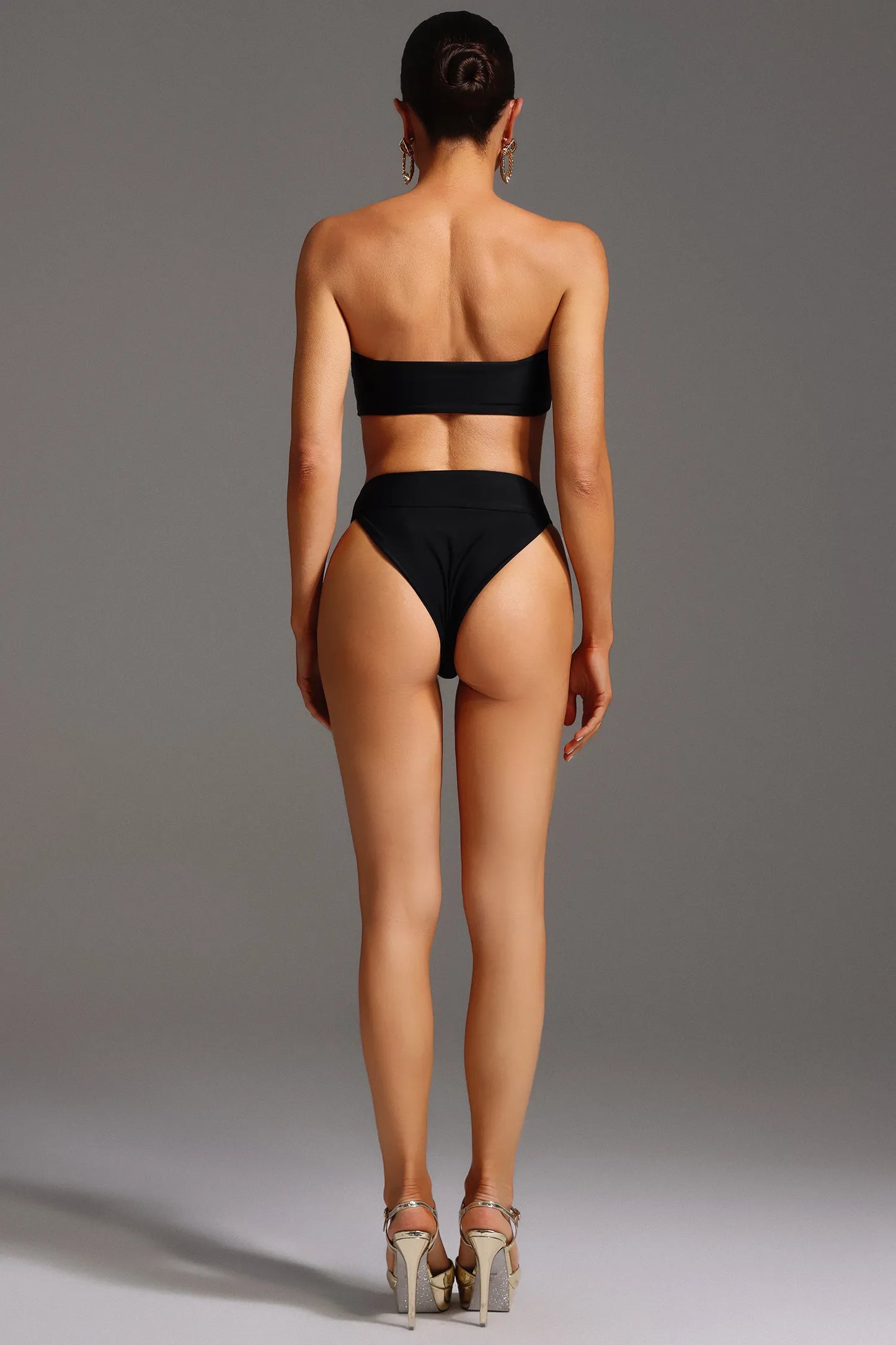 GoldClasp | Strapless Bandeau Gold Hardware Bikini Set