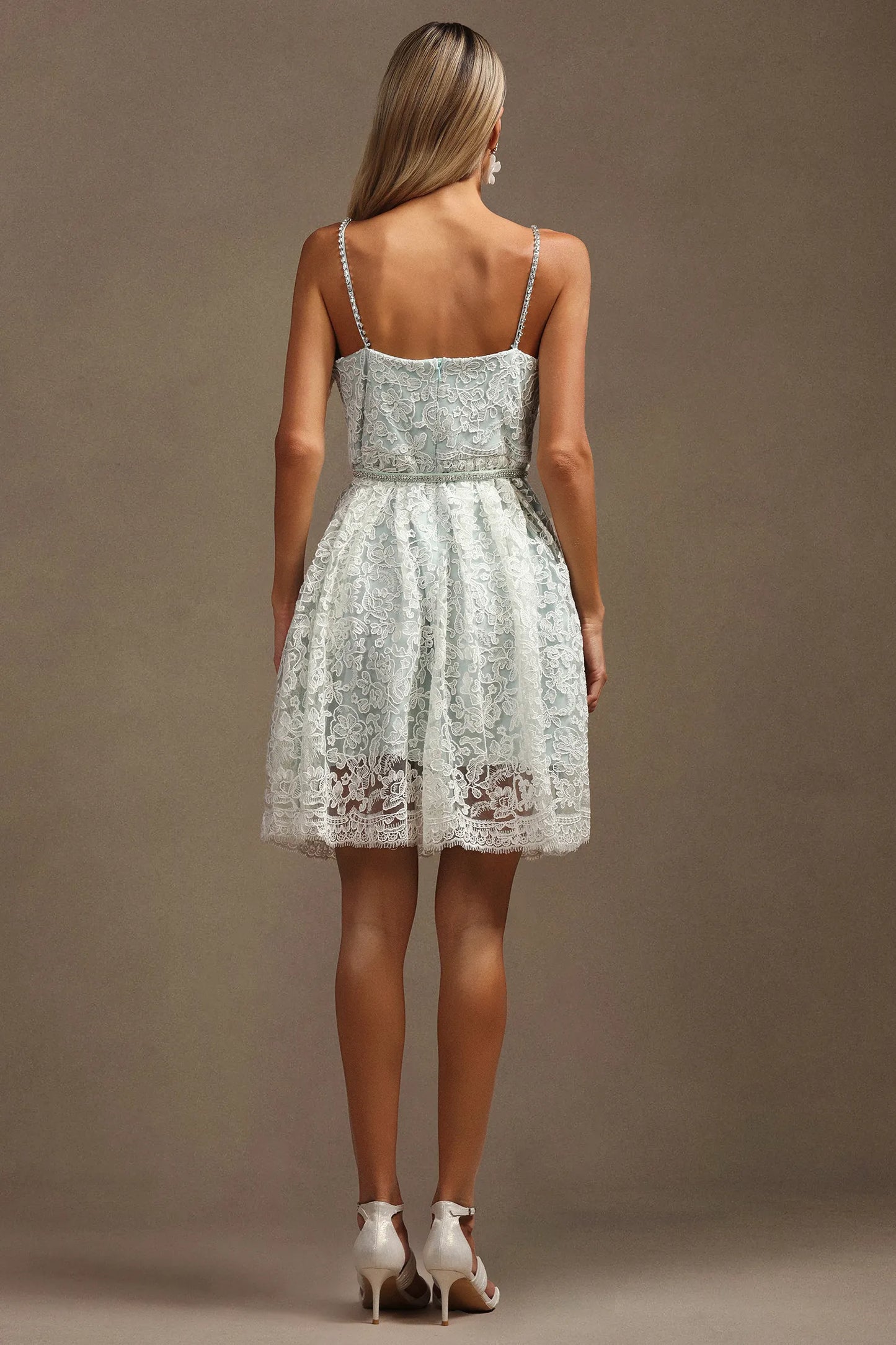 Susel | Sparkle Lace Halter Dress