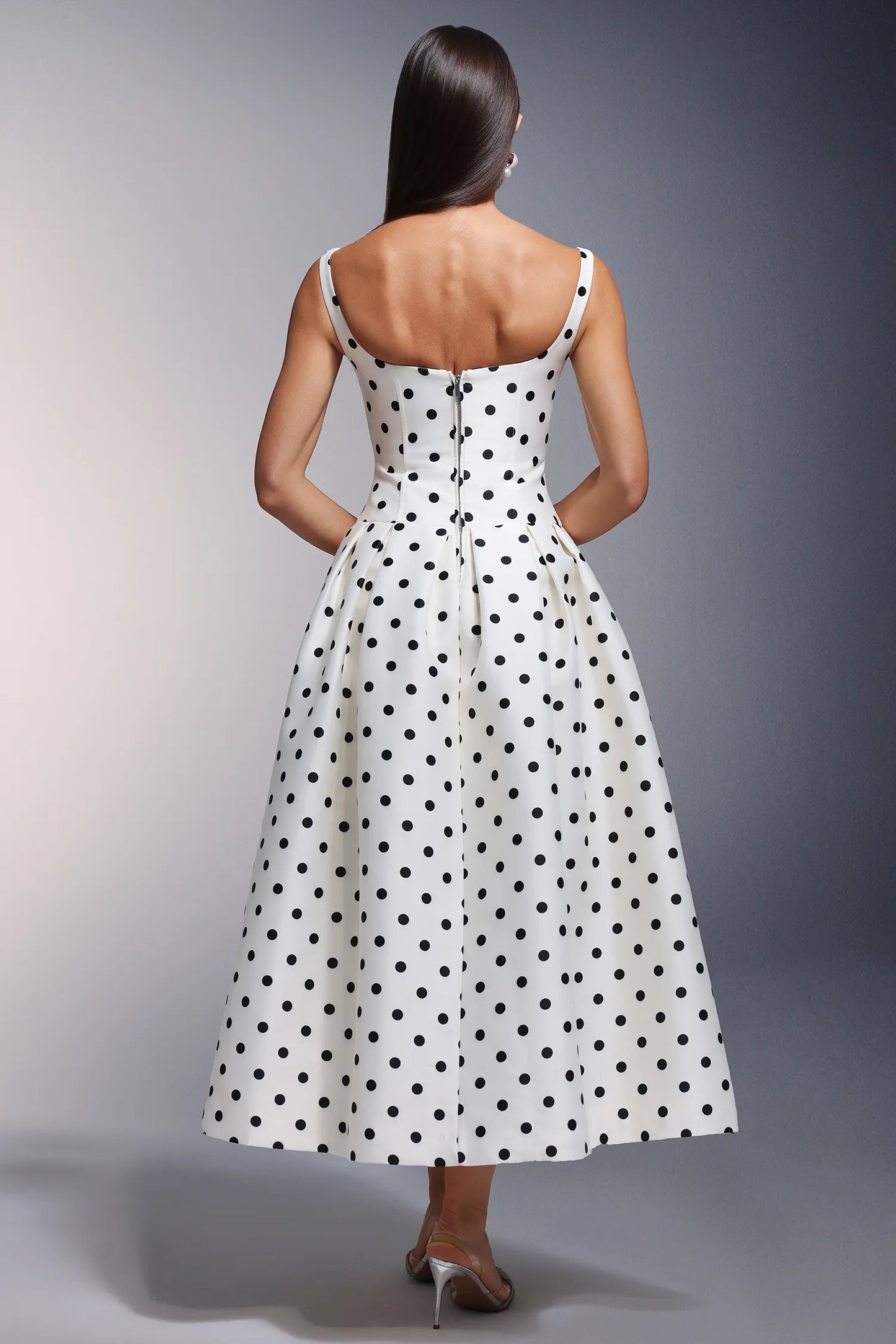Zada | Polka Dot Wave Point Maxi Dress