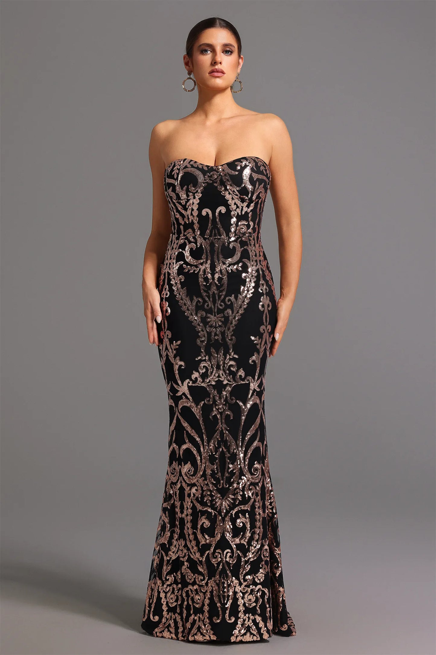 An elegant evening fishtail dress for women