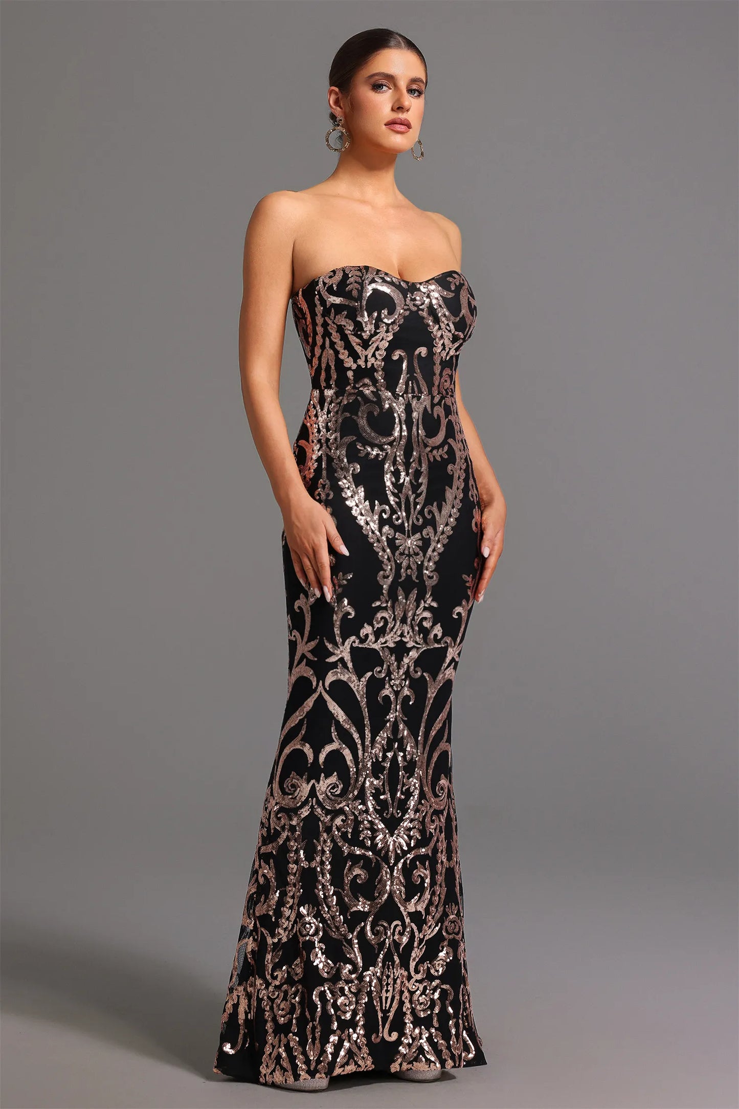 An elegant evening fishtail dress for women