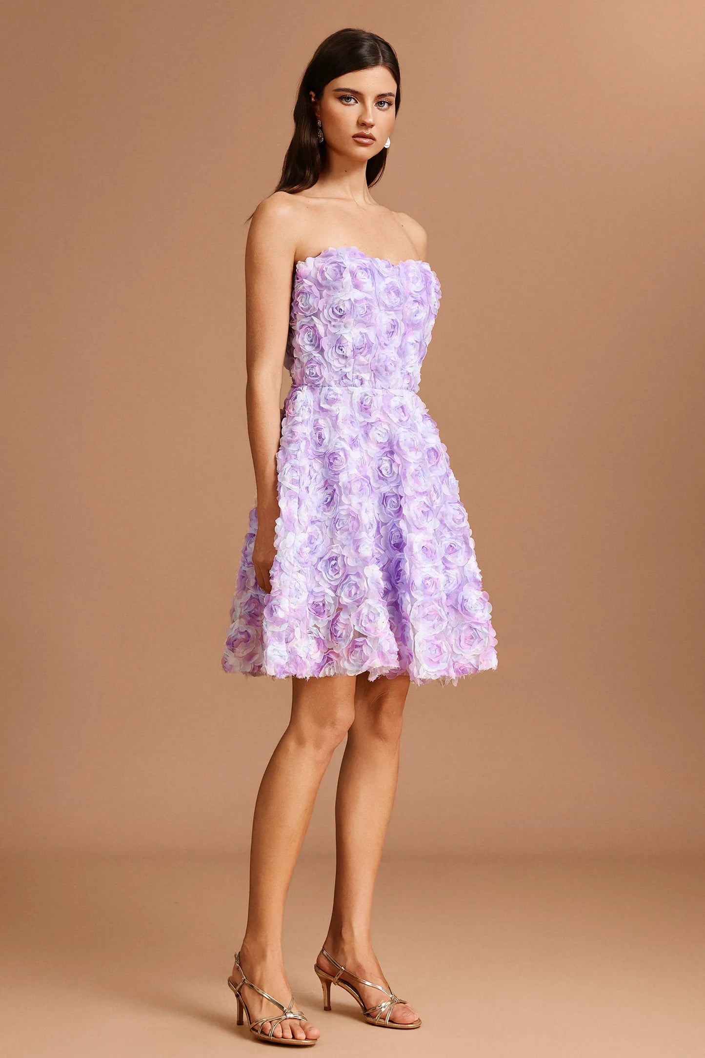 Purple Tube Top Flower Dress