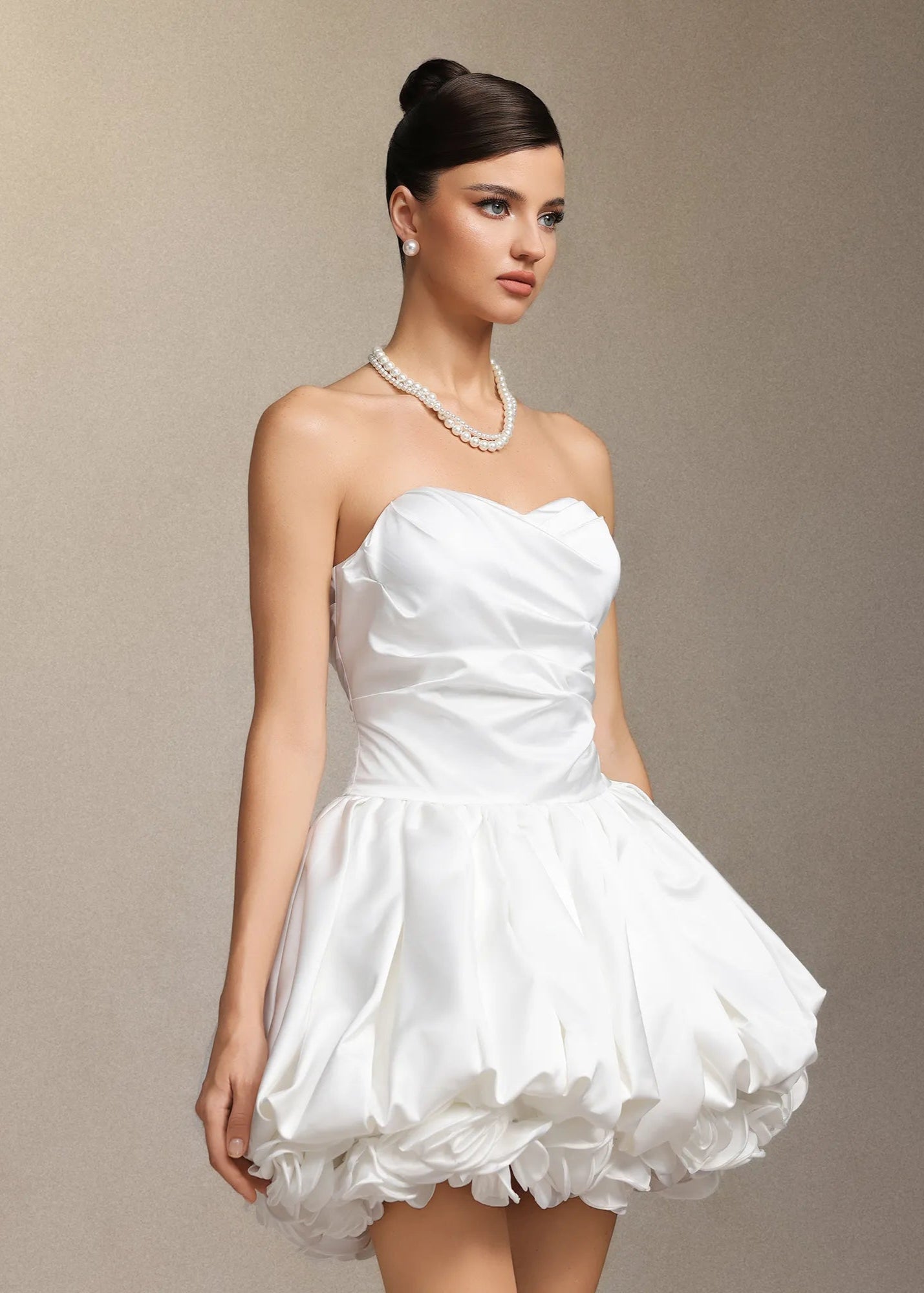 Florence | Strapless Flowers Mini Dress