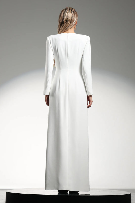 Merit | Long Sleeves Beaded String Split Maxi Dress