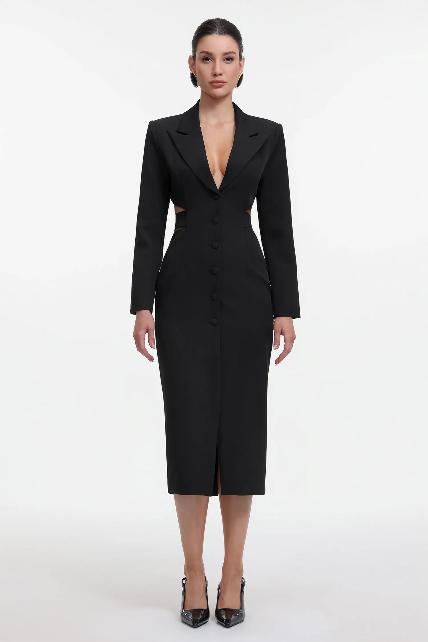 Marlina | Chic Long Sleeve Cut Out Blazer Dress