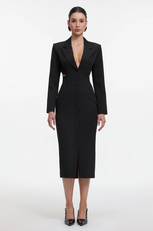 Marlina | Chic Long Sleeve Cut Out Blazer Dress