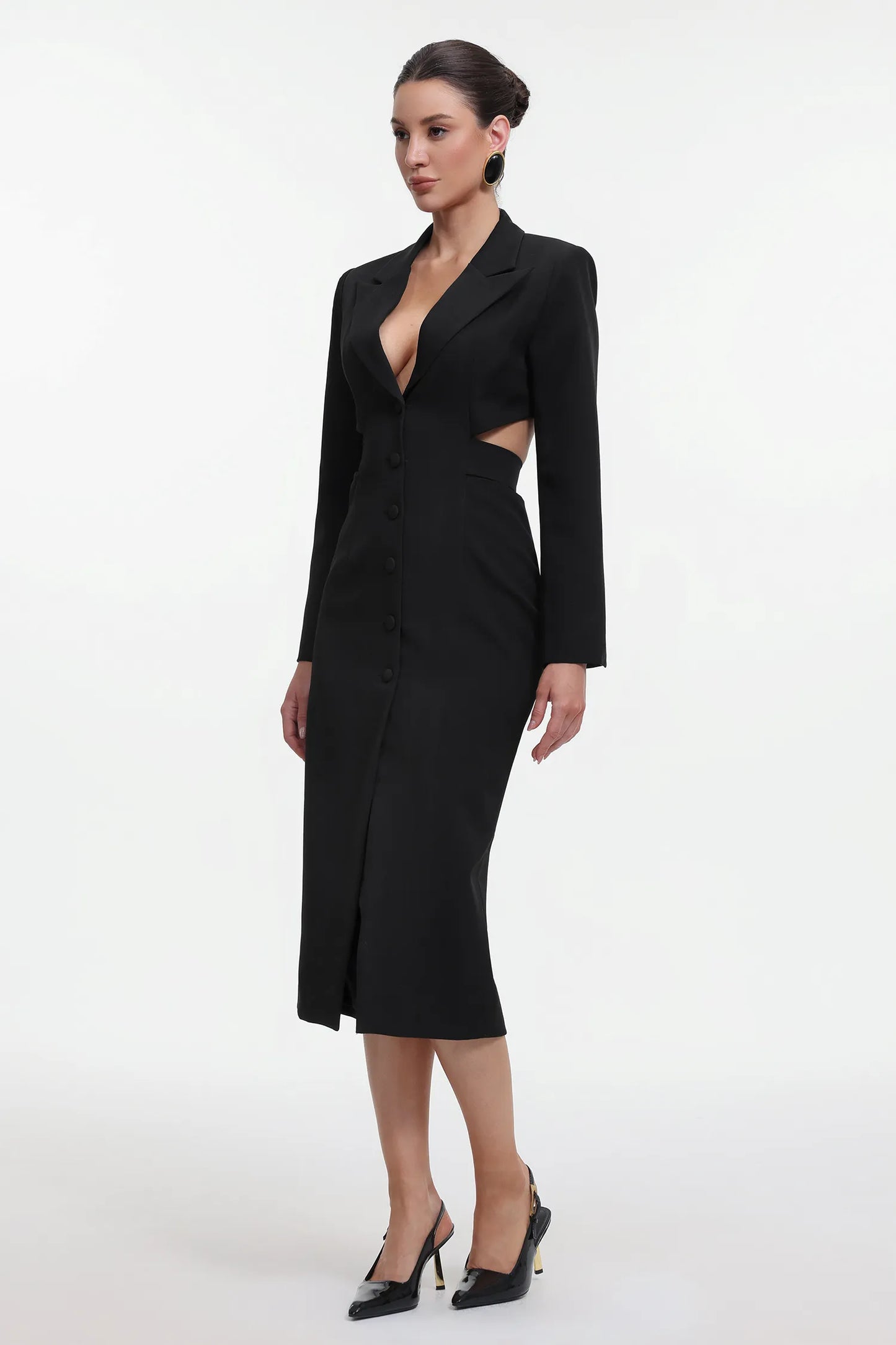 Marlina | Chic Long Sleeve Cut Out Blazer Dress