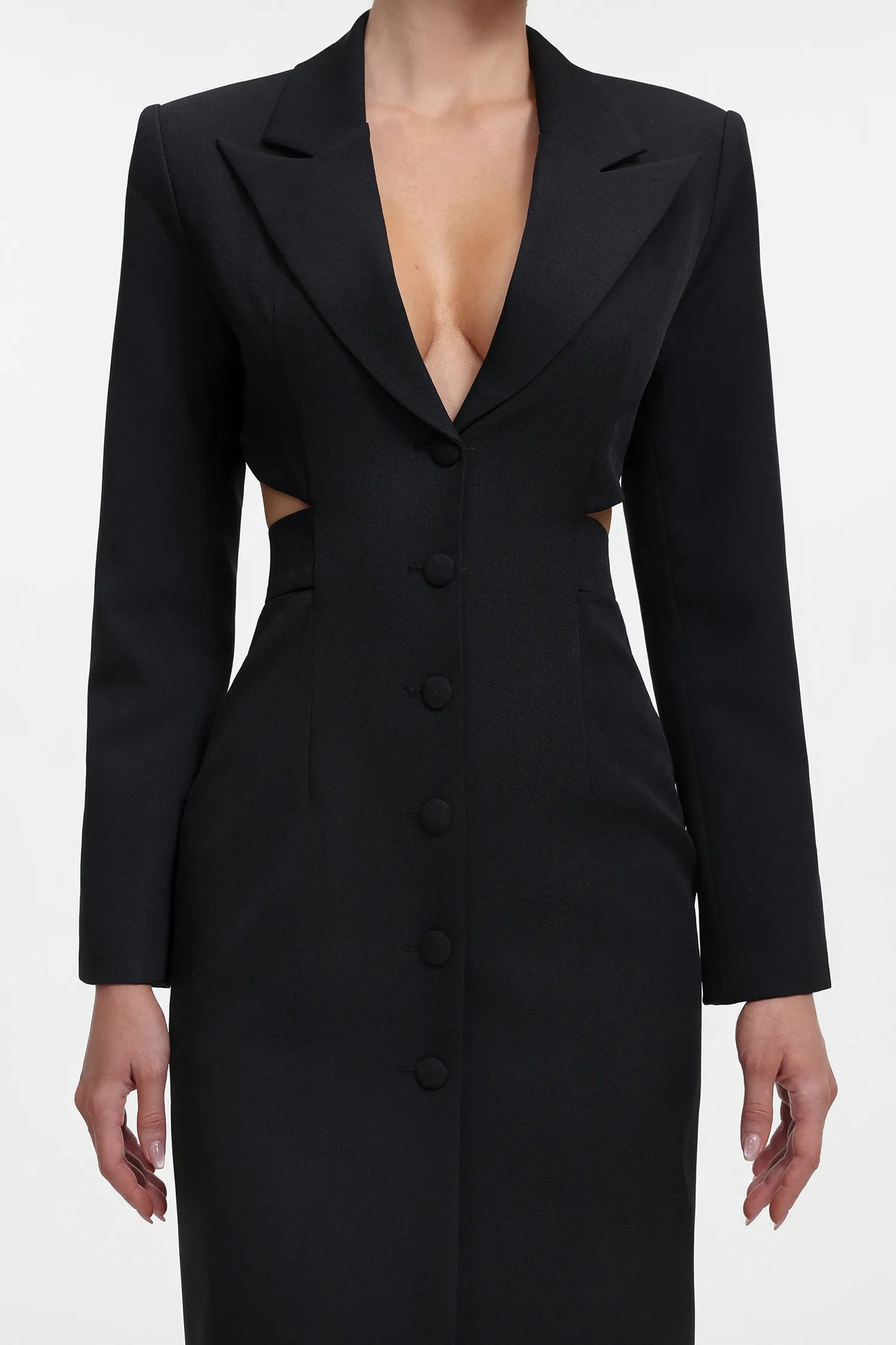 Marlina | Chic Long Sleeve Cut Out Blazer Dress