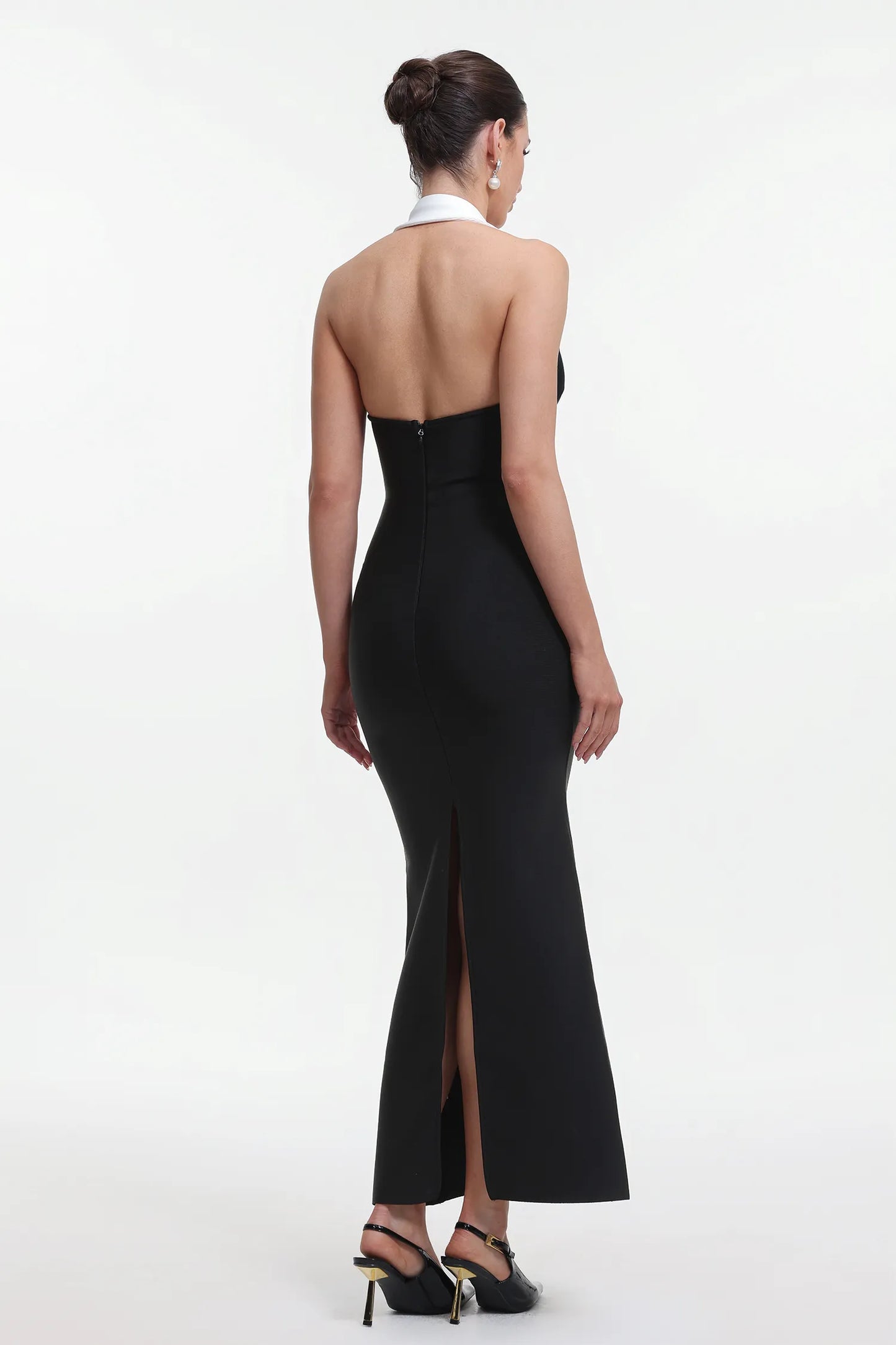 Shaya | Halter Contrast Bandage Maxi Dress