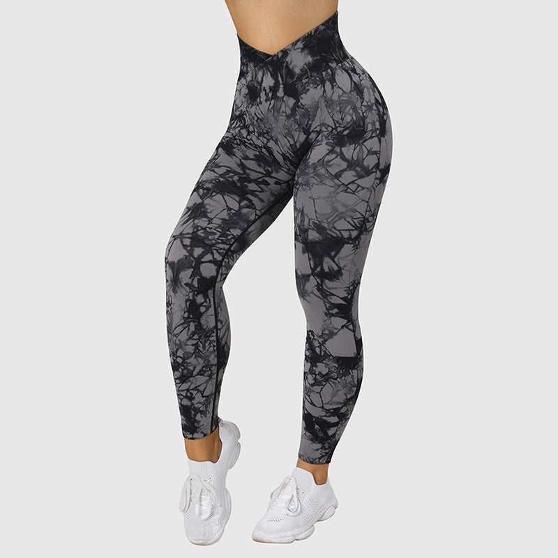 Leggings tie-dye sin costuras para mujer, pantalones de yoga, leggings push up deportivos para fitness, correr y gimnasio.