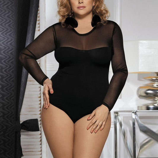 Body de renda manga comprida