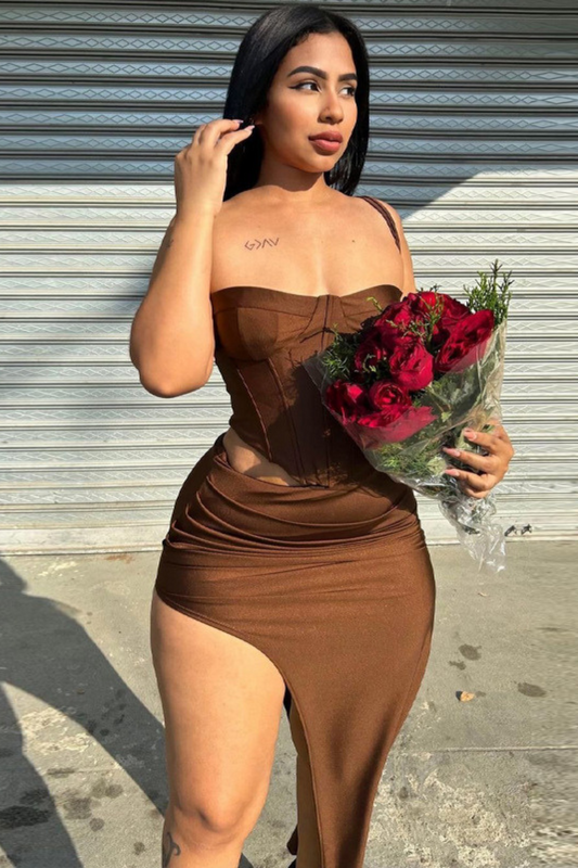 Celeste | Slim Fit Split Skirt Suit