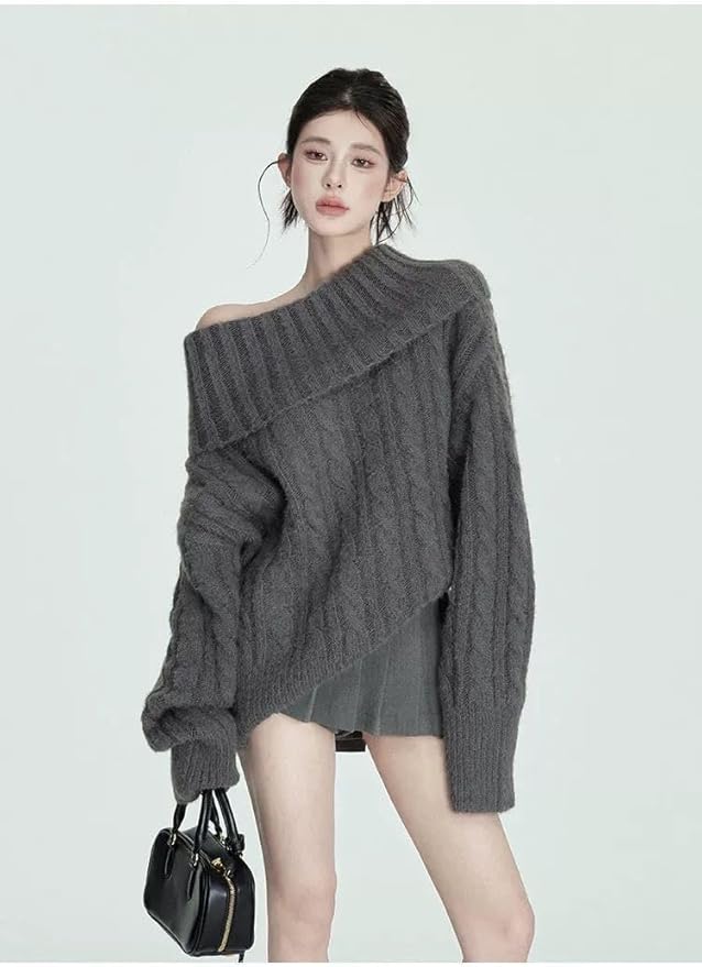 Elodie | Soft Glutinous Off-Shoulder Turtleneck Sweater