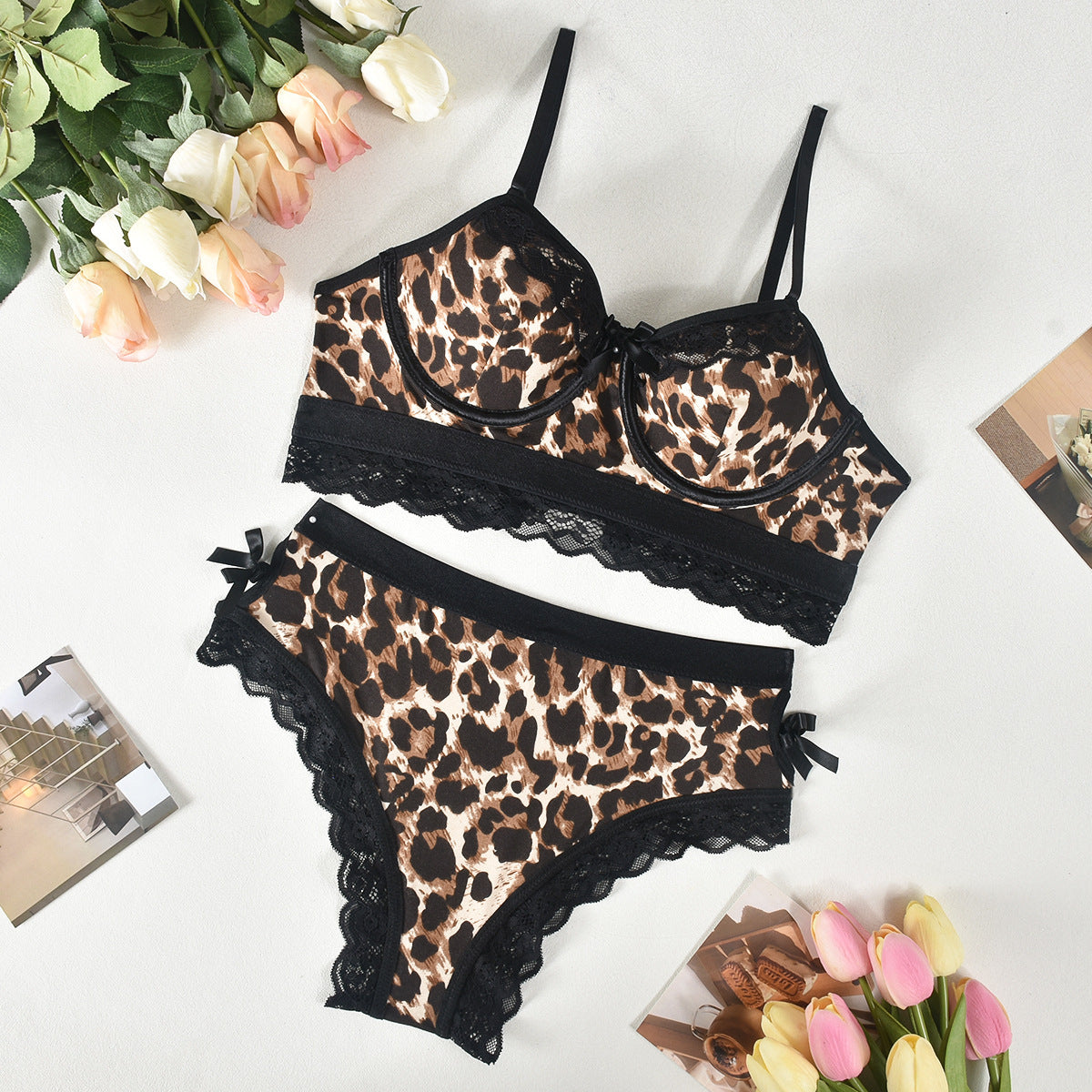 Zara | Leopard Print Slim Fit Underwear Set