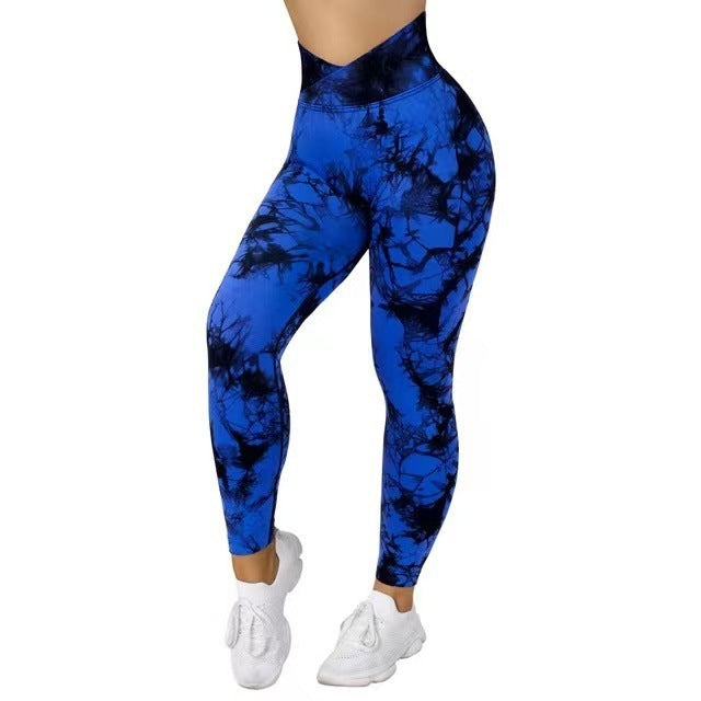 Leggings tie-dye sin costuras para mujer, pantalones de yoga, leggings push up deportivos para fitness, correr y gimnasio.