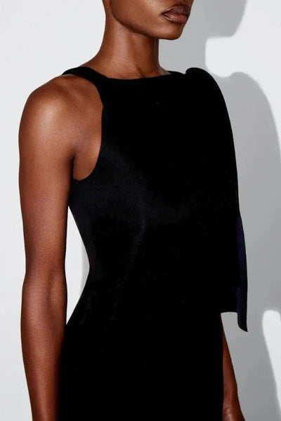 Celeste | One-Shoulder Ribbon Slim Sleeveless Dress