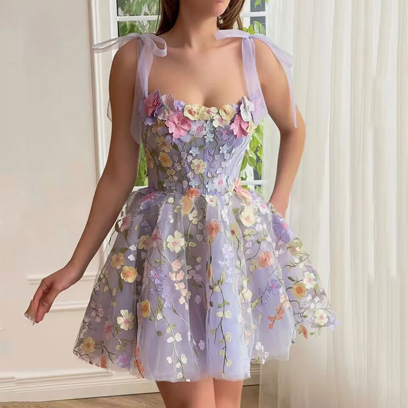 Sheer Bloom: Floral Sling Statement