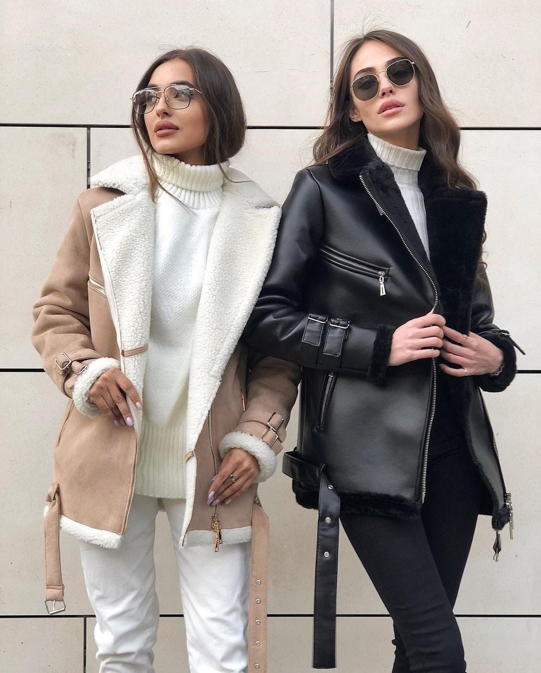 Annelise | Suede Lapel Zip-Up Cardigan Coat