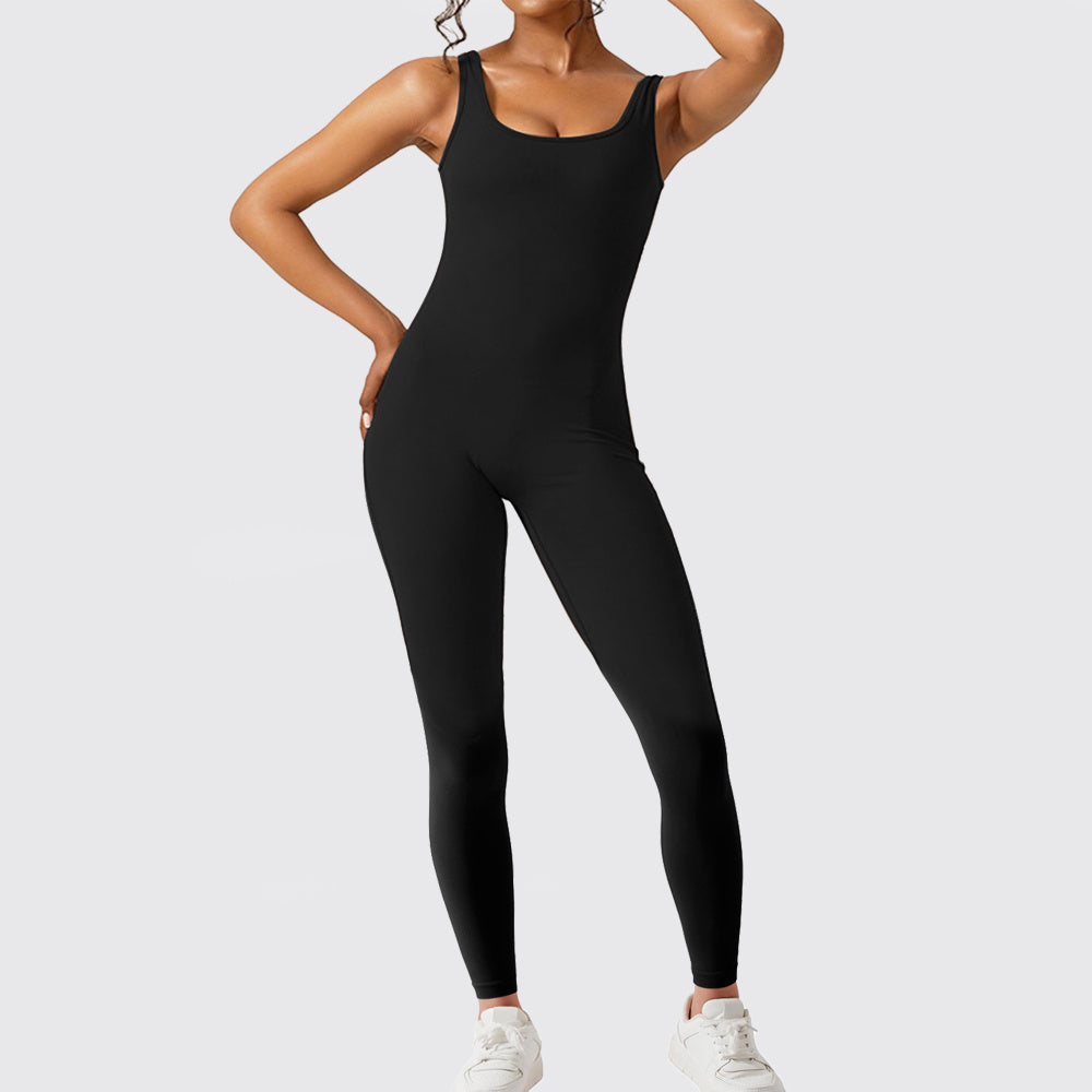 Macacão feminino sem mangas flare fitness ioga calças compridas