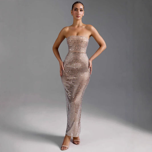 GlamTube Rhinestone Sheath Dress – Sexy, Sleek & Sparkling