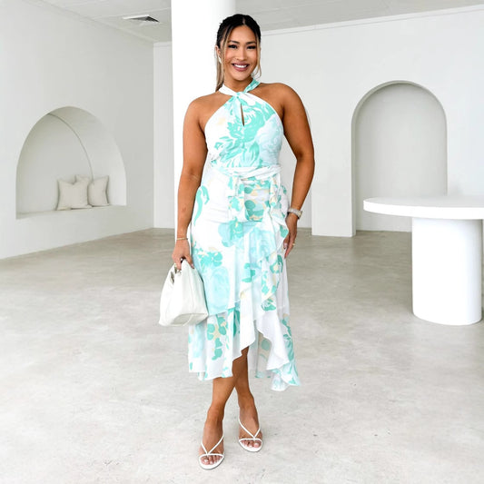 Breeze & Grace Elegant Tie-Waist Dress for Spring