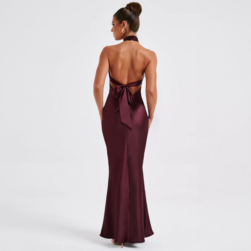 Elegante vestido sin mangas y sin espalda