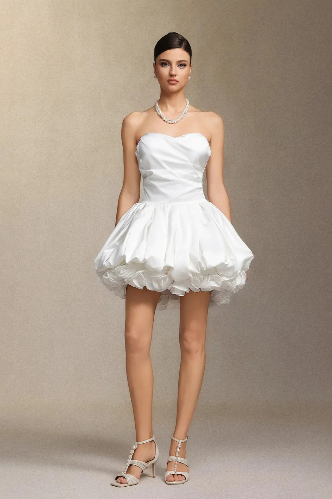 Florence | Strapless Flowers Mini Dress