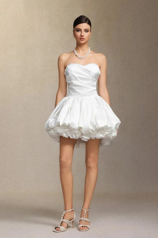 Florence | Strapless Flowers Mini Dress