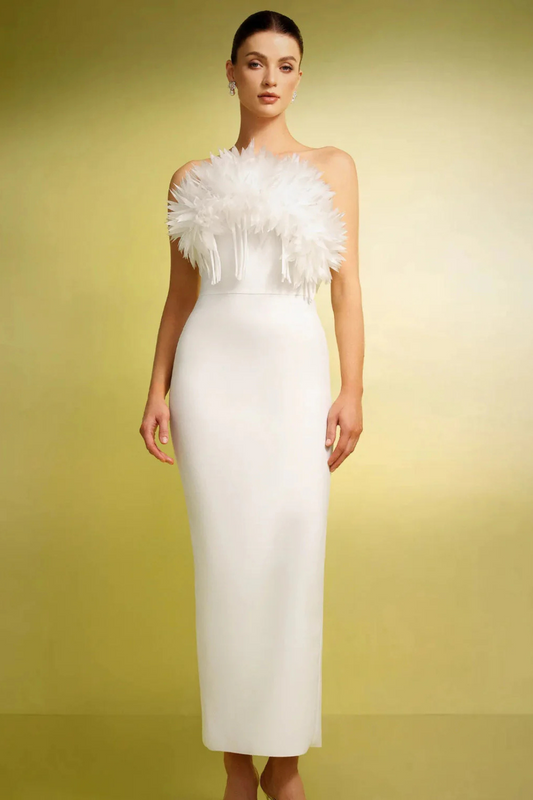 Isadora | Sleeveless Flowers Tassels Bandage Maxi Dress