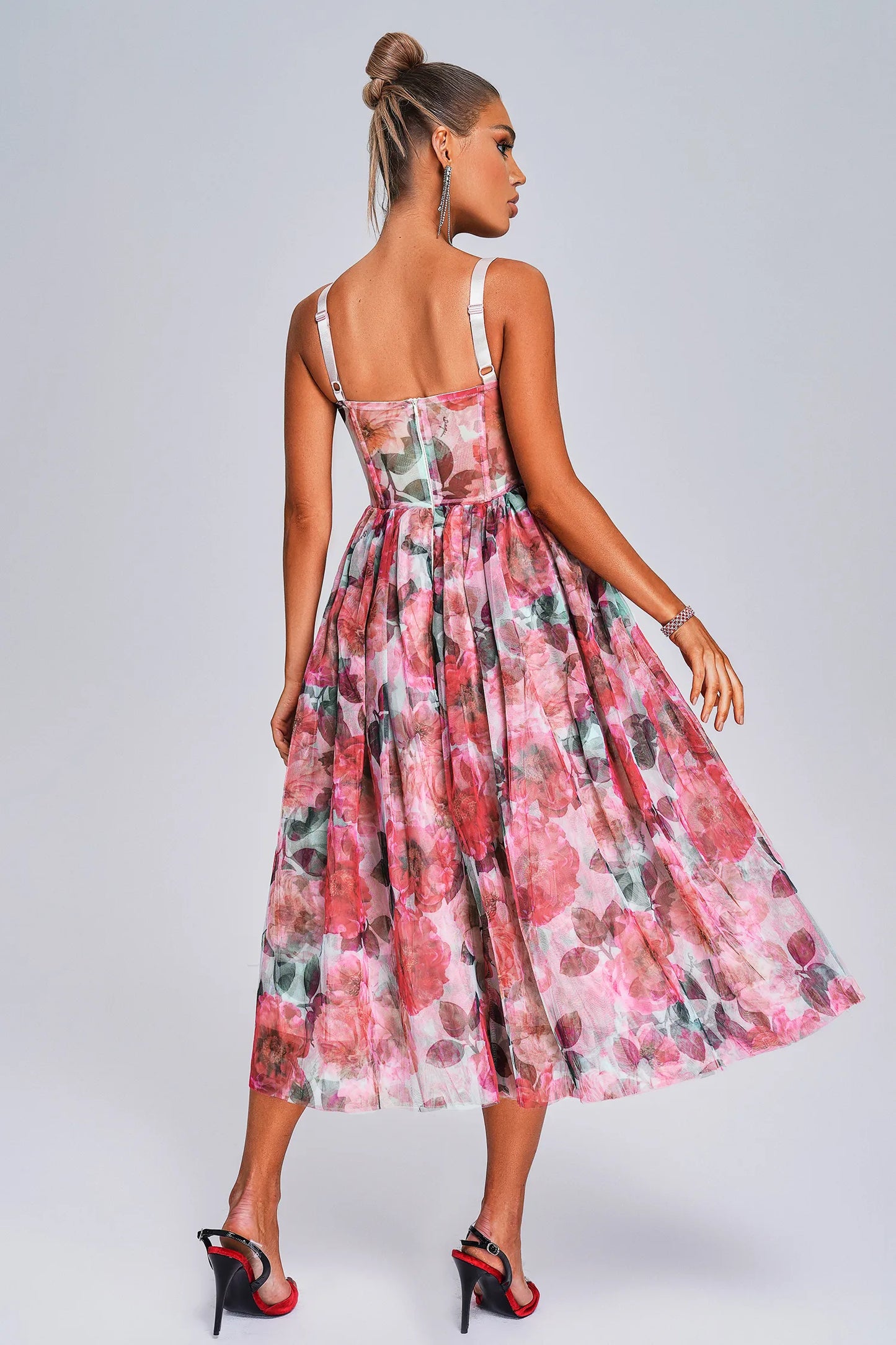 Colette | Vintage-Inspired Floral Chiffon Tube Dress