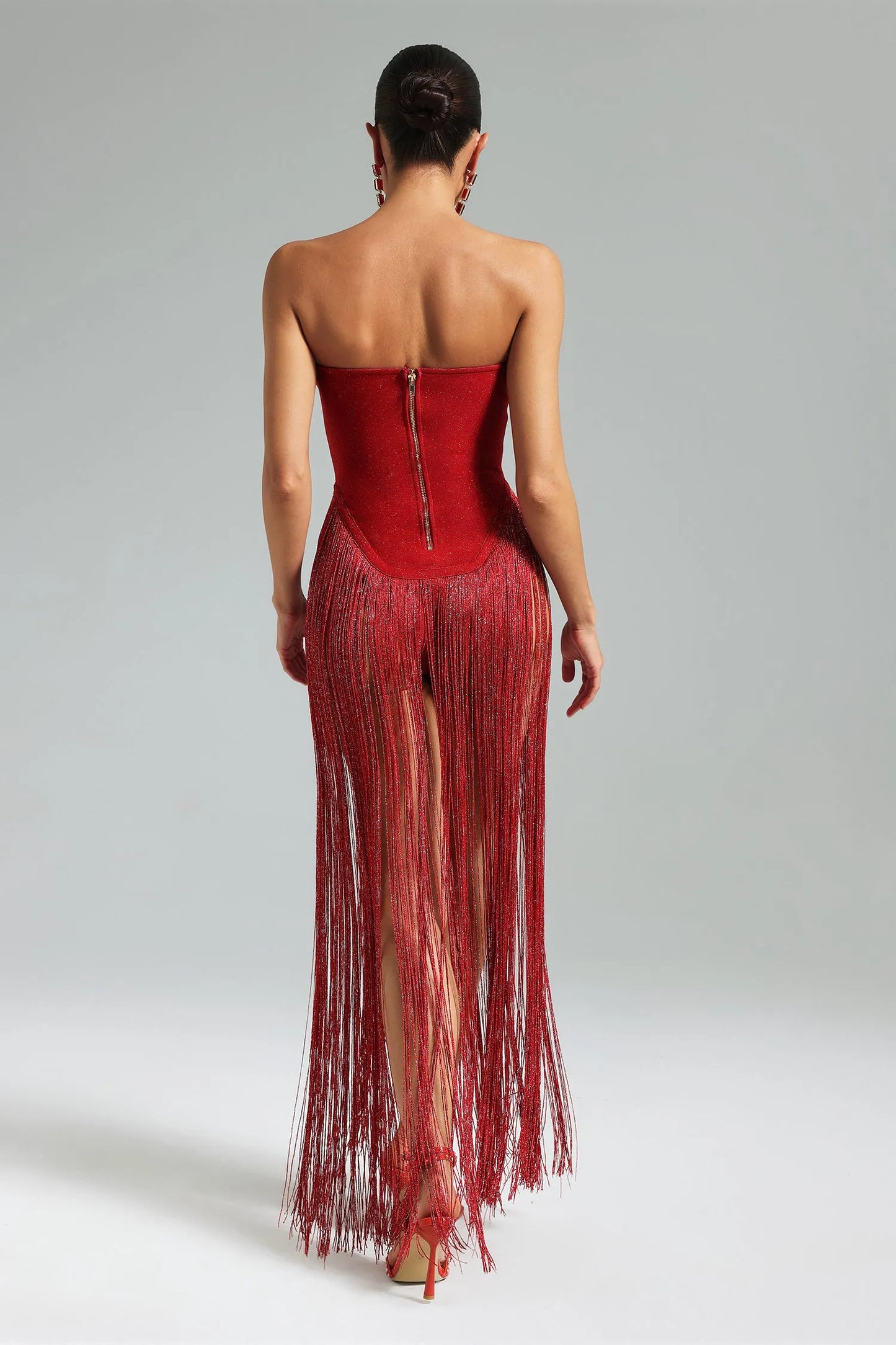 Valentina | Strapless Fringe Dress