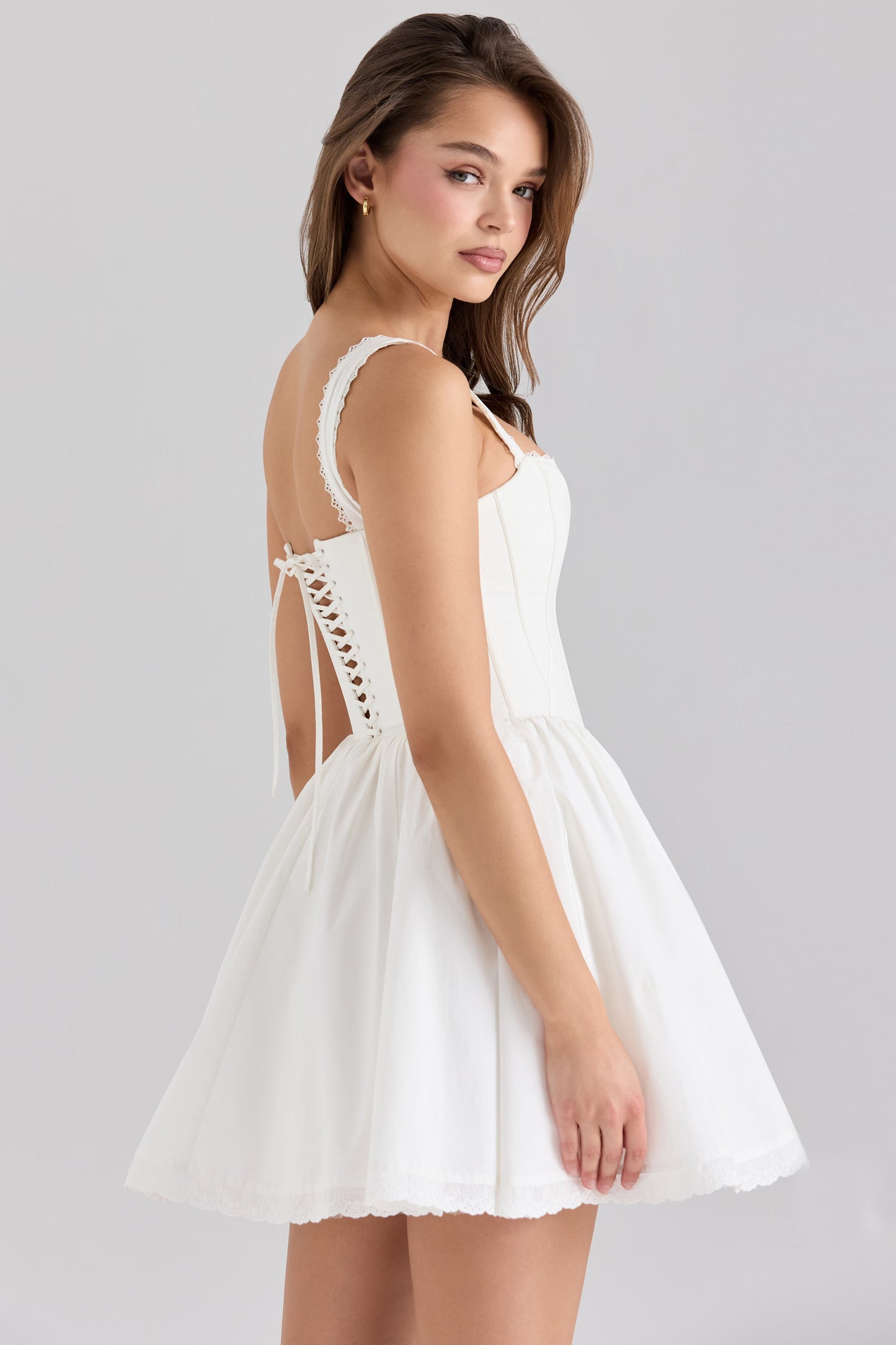 Ami | White stretch corset mini dress