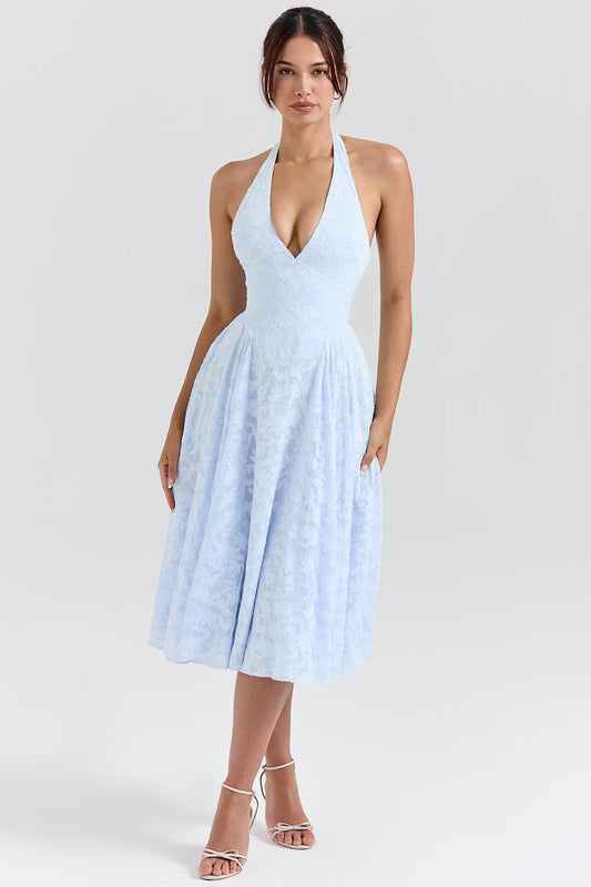 Parisian Nights – Sexy Halter Backless Dress with French Flair