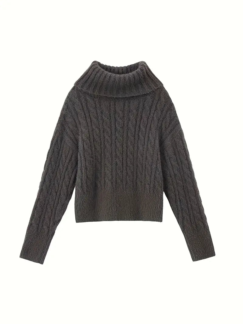Elodie | Soft Glutinous Off-Shoulder Turtleneck Sweater