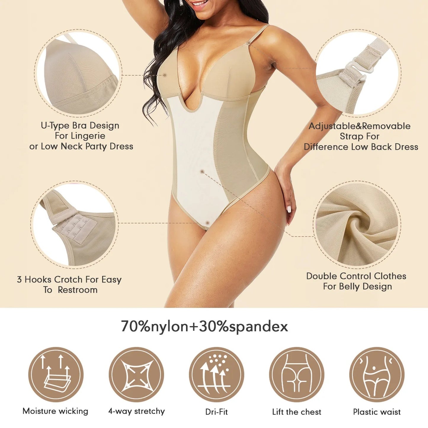 Roupas de quadril transfronteiriças, justas, sem costas, barriga, contração, cintura, modelador corporal, espartilho, peça única, costas em T, emagrecimento
