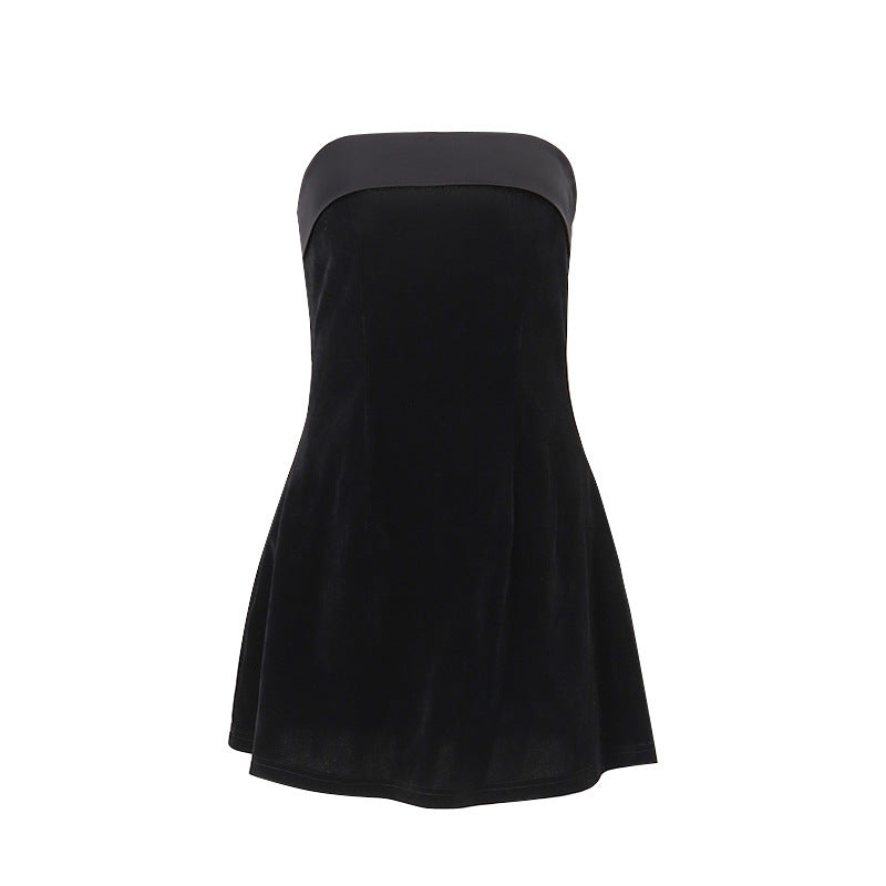 Bianca | Slim Tube-Top Zipper A-Line Party Dress