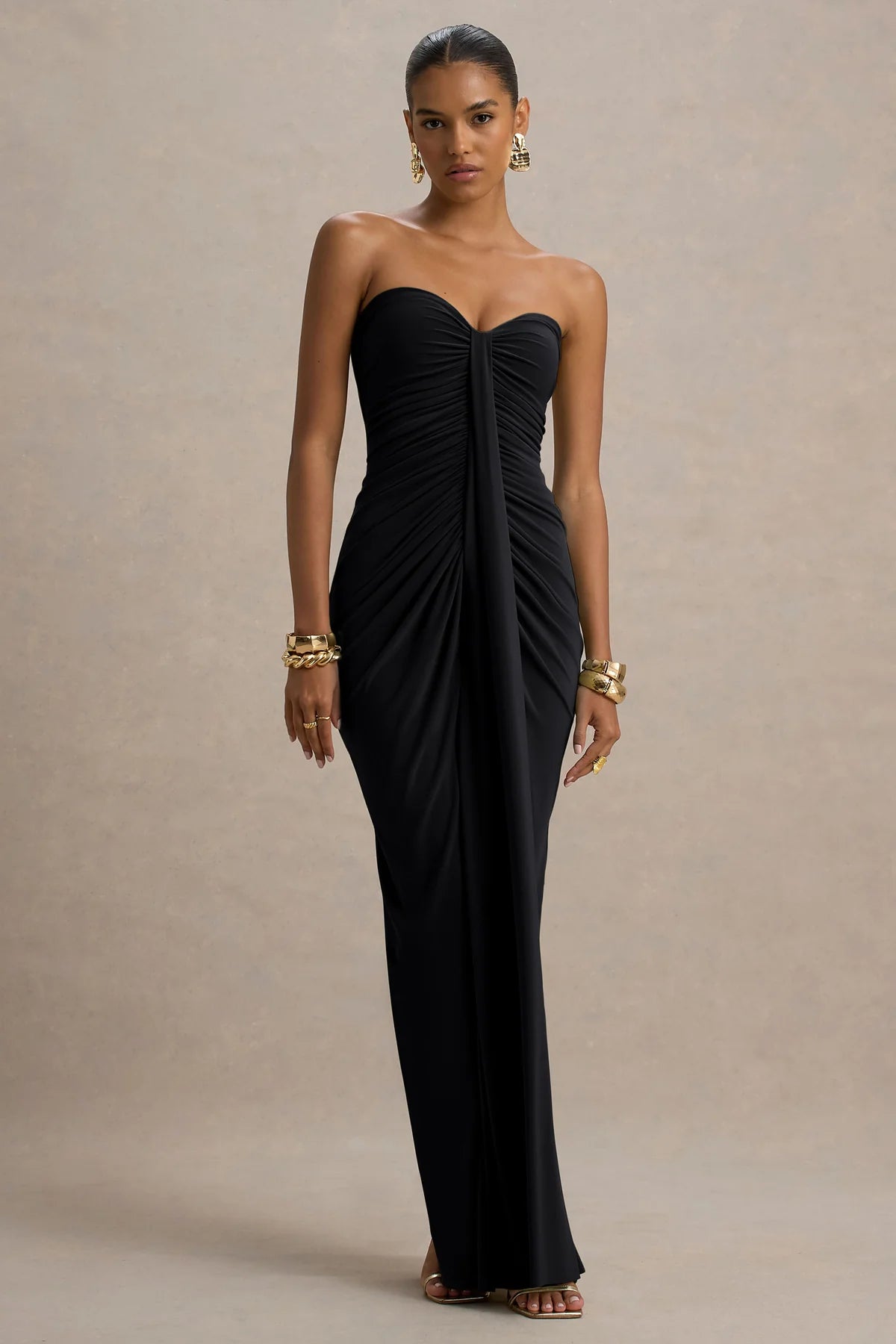 Akari | Sweetheart Ruched Wrap Maxi Dress