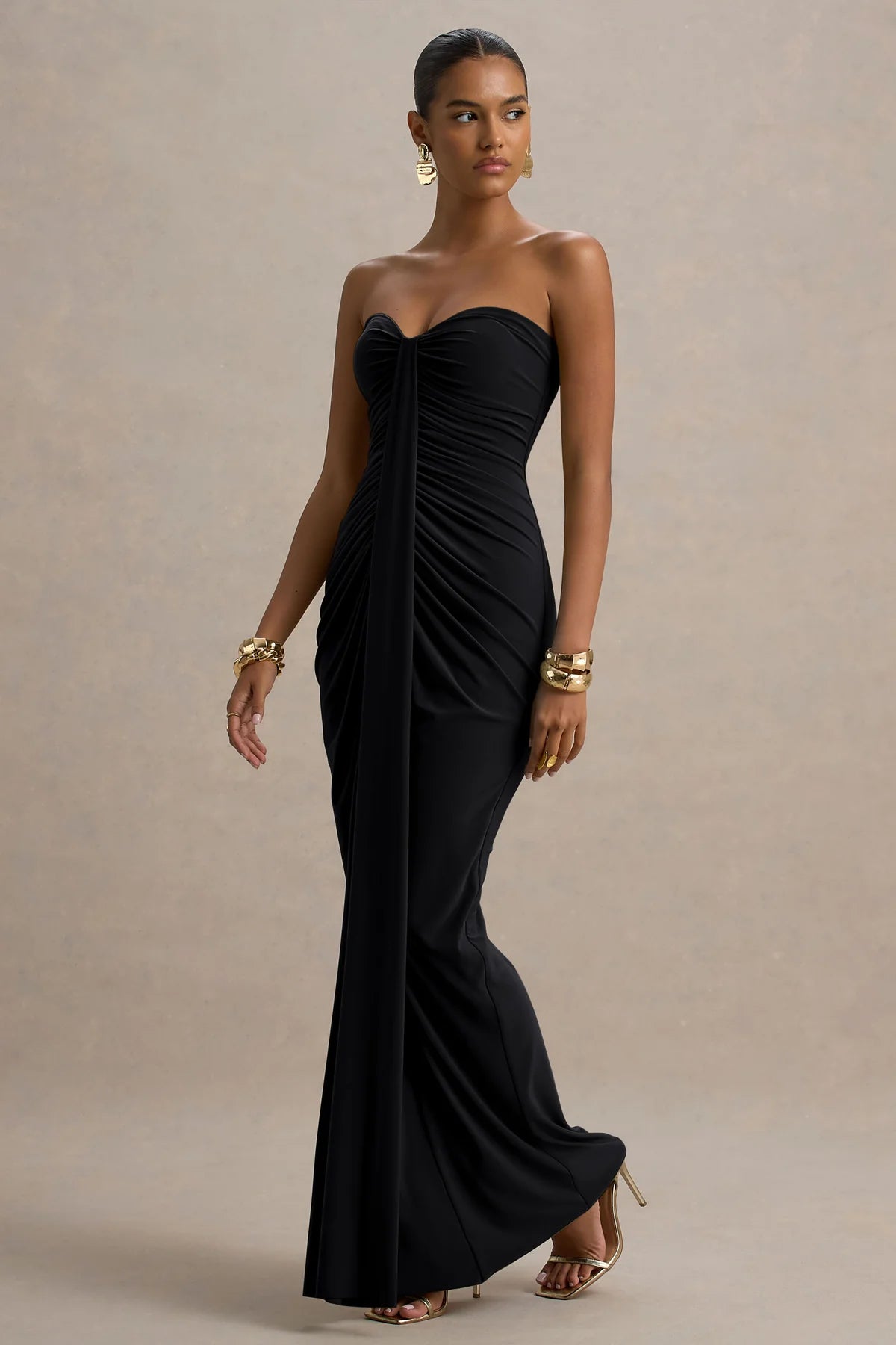 Akari | Sweetheart Ruched Wrap Maxi Dress