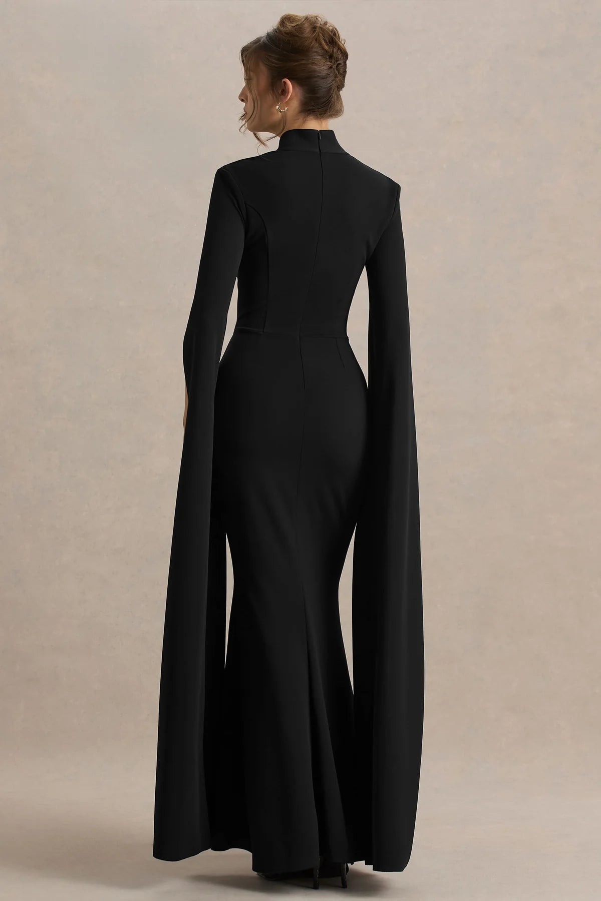 Esme | Cape Sleeves Square Neck Maxi Dress